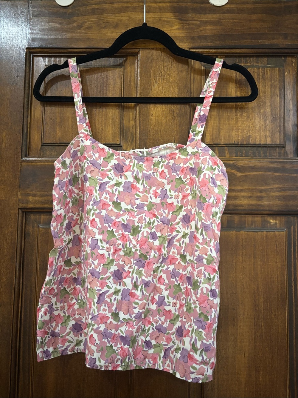 Floral Pink & Lavender Cotton Cami Tank Top